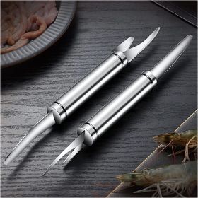2pcs; 5 In 1 Multifunctional Shrimp Line Fish Maw Knife; Stainless Steel Portable Shrimp Cleaner Knife; Household Shrimp Line Knife; Fish Scale P