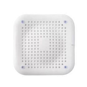 1pc Square Drain Hair Catcher; Hair Filter With Suction Cup; Sink Anti-Clog Filters; Tub Shower Floor Drain Plugs; Easy To Install; Suit For Bath (Color: White)