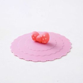 1pc Creative Silicone Cup Cover With Leak-proof And Dustproof Design; Suitable For Ceramic Tea Cup And Water Cup; Sealed Bowl Lid For Multi-purpo (Color: Powder+ Bow Tie)
