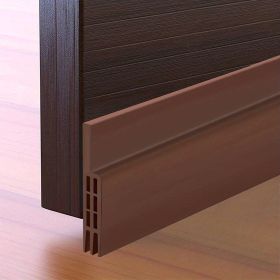 1pc Door Draft Stopper Door Sweep For Exterior & Interior Doors,Door Bottom Seal Dust And Noise Insulation Weather Stripping Draft Guard Insulato (Color: Brown)